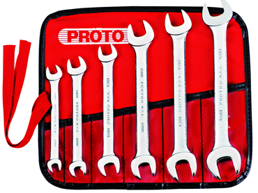 Proto® 6 Piece Satin Metric Open-End Wrench Set - A1 Tooling