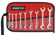 Proto® 9 Piece Satin Short Angle Open-End Wrench Set - A1 Tooling