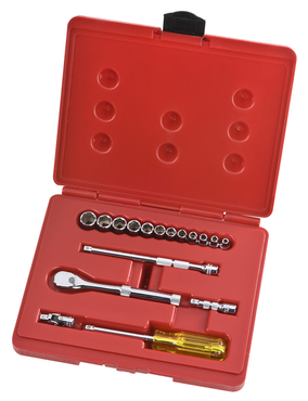 Proto® 1/4" Drive 17 Piece Metric Socket, Combination Set - 6 Point - A1 Tooling