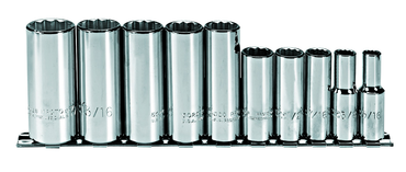 Proto® 3/8" Drive 10 Piece Deep Socket Set - 12 Point - A1 Tooling