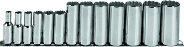 Proto® 3/8" Drive 13 Piece Deep Socket Set - 12 Point - A1 Tooling