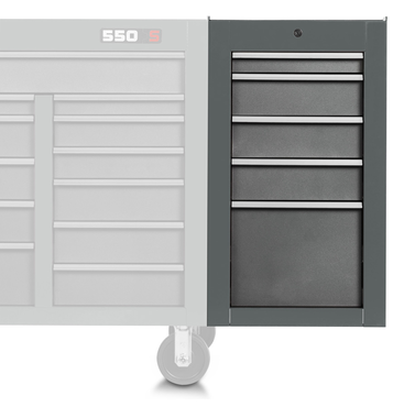 Proto® 550S Side Cabinet - 5 Drawer, Dual Gray - A1 Tooling