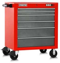 Proto® 550S 34" Roller Cabinet - 6 Drawer, Safety Red and Gray - A1 Tooling