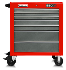 Proto® 550S 34" Roller Cabinet - 7 Drawer, Safety Red and Gray - A1 Tooling