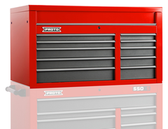 Proto® 550S 50" Top Chest - 10 Drawer, Gloss Red - A1 Tooling