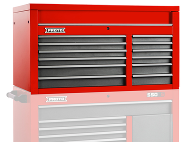 Proto® 550S 50" Top Chest - 12 Drawer, Safety Red and Gray - A1 Tooling