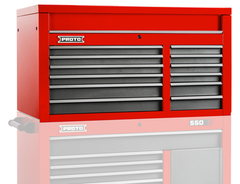 Proto® 550S 50" Top Chest - 12 Drawer, Safety Red and Gray - A1 Tooling