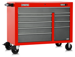 Proto® 550E 50" Power Workstation - 10 Drawer, Safety Red and Gray - A1 Tooling