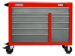 Proto® 550S 50" Workstation - 10 Drawer, Safety Red and Gray - A1 Tooling