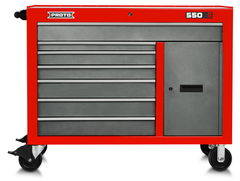 Proto® 550S 50" Workstation - 7 Drawer & 1 Shelf, Safety Red and Gray - A1 Tooling