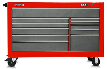 Proto® 550S 66" Workstation - 11 Drawer, Safety Red and Gray - A1 Tooling