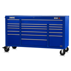 Proto® 550E 67" Power Workstation - 18 Drawer, Gloss Blue - A1 Tooling