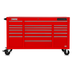 Proto® 550E 67" Power Workstation - 18 Drawer, Gloss Red - A1 Tooling