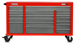 Proto® 550S 67" Workstation - 20 Drawer, Safety Red and Gray - A1 Tooling