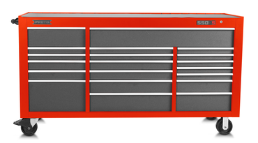 Proto® 550S 78" Workstation - 20 Drawer, Safety Red and Gray - A1 Tooling