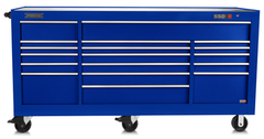 Proto® 550E 88" Power Workstation - 18 Drawer, Gloss Blue - A1 Tooling