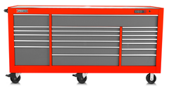 Proto® 550E 88" Power Workstation - 18 Drawer, Safety Red and Gray - A1 Tooling