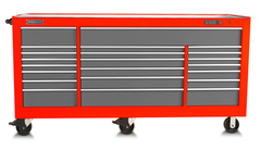 Proto® 550S 88" Workstation - 22 Drawer, Safety Red and Gray - A1 Tooling