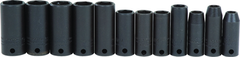 Proto® 3/8" Drive 12 Piece Metric Thin Wall Deep Impact Socket Set - 6 Point - A1 Tooling