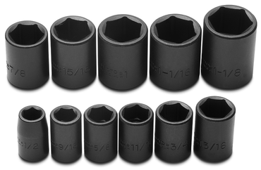 Proto® 1/2" Drive 11 Piece Impact Socket Set - 6 Point - A1 Tooling