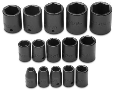 Proto® 1/2" Drive 15 Piece Impact Socket Set - 6 Point - A1 Tooling