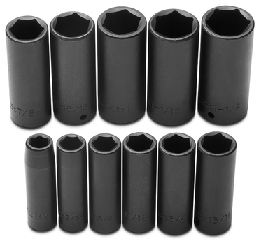 Proto® 1/2" Drive 11 Piece Deep Impact Socket Set - 6 Point - A1 Tooling