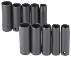 Proto® 1/2" Drive 10 Piece Fractional & Metric Impact Socket Set - 6 Point - A1 Tooling