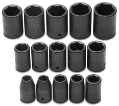 Proto® 1/2" Drive 15 Piece Metric Impact Socket Set - 6 Point - A1 Tooling