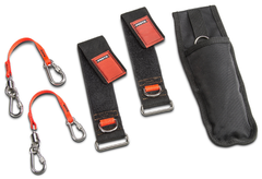 Proto® Tethering D-Ring Pouch Set with One Pocket, Retractable Lanyard, and D-Ring Wrist Strap System with (2) JWS-DR and (2) JLANWR6LB - A1 Tooling