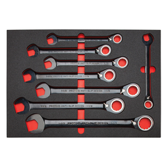 Proto® Foamed 20 Piece Reversible Ratcheting Combination Wrench Set - Black Chrome- Spline - A1 Tooling