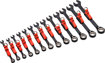 Proto® Tether-Ready 13 Piece Black Chrome Reversible Combination Ratcheting Wrench Set - Spline - A1 Tooling