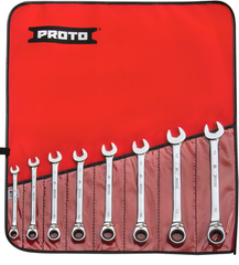 Proto® 8 Piece Full Polish Metric Ratcheting Wrench Set - 12 Point - A1 Tooling