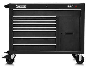 Proto® 550S 50" Workstation - 8 Drawer & 1 Shelf, Dual Black - A1 Tooling