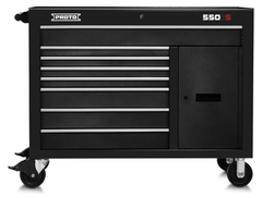 Proto® 550S 50" Workstation - 8 Drawer & 2 Shelves, Dual Black - A1 Tooling