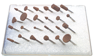 #150 - Contains: 24 Aluminum Oxide Points; For: Machines that hold 3/32 Shanks - Mounted Point Kit for Flex Shaft Grinder - A1 Tooling