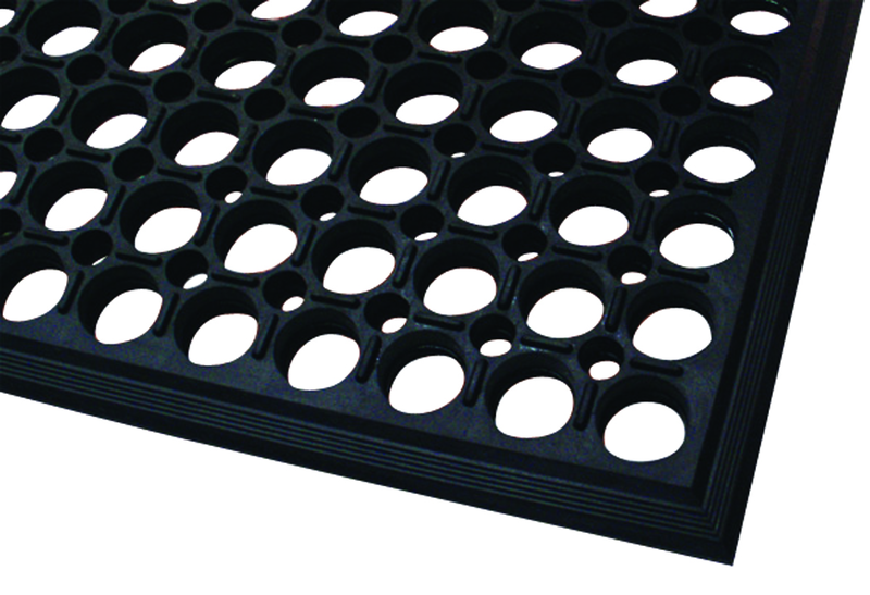 3' x 10' x 1/2" Thick Drainage MatÂ - Black - Grit Coated - A1 Tooling