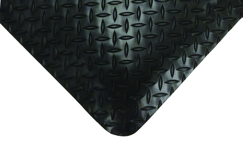 3' x 75' x 9/16" Thick Diamond Comfort Mat - Black - A1 Tooling