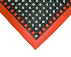 40" x 52" x 7/8" Thick Safety Wet / Dry Mat - Black / Orange - A1 Tooling