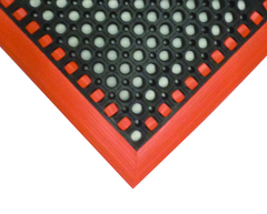 28" x 40" x 7/8" Thick Safety Wet / Dry Mat - Black / Orange - A1 Tooling