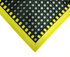 28" x 40" x 7/8" Thick Safety Wet / Dry Mat - Black / Yellow - A1 Tooling