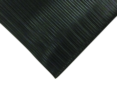 6' x 60' x 3/8" Thick Soft Comfort Mat - Black Standard Ribbed - A1 Tooling