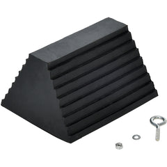 Serrated Bottom Rubber Wheel Chock - Exact Industrial Supply