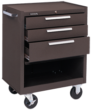 3-Drawer Roller Cabinet w/ball bearing Dwr slides - 35'' x 18'' x 27'' Brown - A1 Tooling