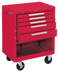 5-Drawer Roller Cabinet w/ball bearing Dwr slides - 35'' x 20'' x 29'' Red - A1 Tooling