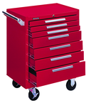 7-Drawer Roller Cabinet w/ball bearing Dwr slides - 35'' x 18'' x 27'' Red - A1 Tooling