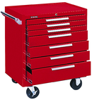 7-Drawer Roller Cabinet w/ball bearing Dwr slides - 35'' x 20'' x 29'' Red - A1 Tooling