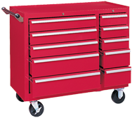 310X 10-Drawer Maintenance Cart - 35'' x 18'' x 39.38'' Red - A1 Tooling