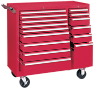 315X 15-Drawer Maintenance Cart - 35'' x 18'' x 39.38'' Red - A1 Tooling