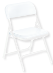 Plastic Folding Chair - Plastic Seat/Back Steel Frame - White - A1 Tooling