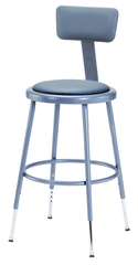 19" - 27" Adjustable Padded Stool With Padded Backrest - A1 Tooling